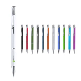 Pen | Aluminium | Blue ink | Push-button mechanism | Jumbo cartridge | Two-tone design