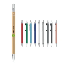 Penna a sfera | Alluminio riciclato | Inchiostro blu | Pulsante