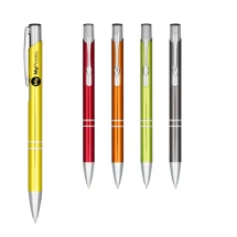 Penna a sfera a scatto in alluminio anodizzato | Ampia gamma di colori | Plastica ABS