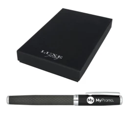 Duo pen gift set with pouch | With printed carbon fiber | Metal