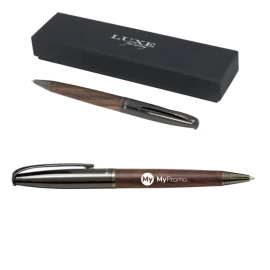 Wood barrel ballpoint pen | Delivered in a Luxe gift box. | Metal, Wood