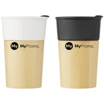 Mug | Porcelain and bamboo | 320 ml | Comfortable grip