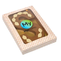 S-chocoladeletter | 450 g | Melkchocolade | Met full colour sticker