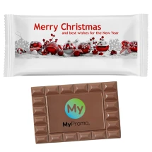 Chocoladereep met logo | 15 x 7 x 1 cm | 40 g | In papieren verpakking