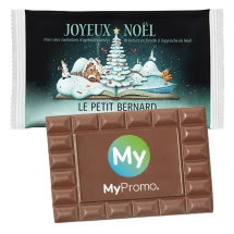 XL chocoladereep met logo | 65 g | Papieren flowpack