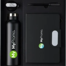 Coffret cadeau de bureau en carton | Plastique, papier et métal | Avec marque-page en ruban et fermeture magnétique en métal