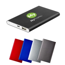 Externe batterij | Aluminium | 11x6.8x1cm | 4000 mAh | Oplaadkabel en indicatielampjes