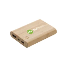 Powerbank | FSC -zertifizierter Bambus | 5.000 mah | Inkl. PVC kostenloses Ladekabel