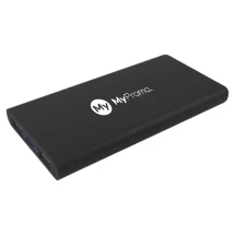 Draadloze powerbank | rPET & ABS | 10.000mAh | Compatibel met Android, Type-C, iPhone | Verlicht logo