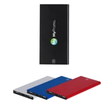 Power bank | Aluminium | 4000 mAh | USB output and micro USB input | LED charge indicators