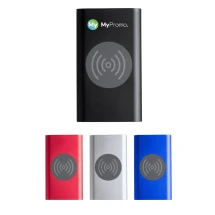 Draadloze powerbank | Aluminium | 4000 mAh | USB-uitgang en micro-USB-ingang | LED-laadindicatoren