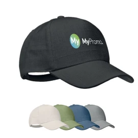 5-panel baseball cap | 100% hemp fabric 370gr/m² | Natural & eco-friendly