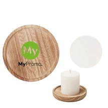 Candle on wooden base | Wood / Wax | 12 hours burn time