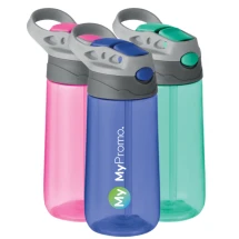 Waterfles | Tritan | 450 ml | Siliconen mondstuk | Draaghendel