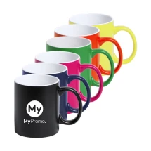 Gekleurde keramische mok | Witte binnenkant | 350 ml