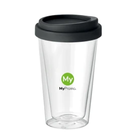 Coffee to go cup | Silicone lid | 350 ml | Borosilicate glass