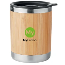 Doppelwandiger Becher | Bambus und Edelstahl | 250 ml | Bewegliche Trinköffnung