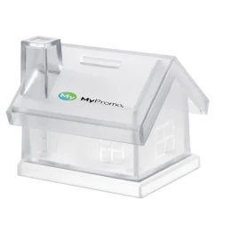 Tirelire en forme de maison | Plastique | 10X8,5X9 cm