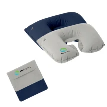 Inflatable travel pillow | 18 x 12 cm | Velvet pouch