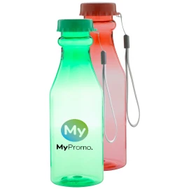 Water bottle with carry strap | Transparent plastic | 500 ml