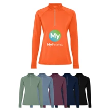 Roly sweatshirt | Gerecycled polyester 200 g/m² & elastaan | Voor dames | Kwart ritssluiting | Verstevigde naden