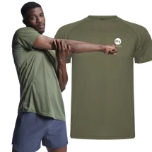 T-shirt sportiva Roly | 100% poliestere | Girocollo con cuciture coperte | Da uomo