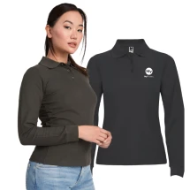 Polo manches longues Roly | 100% coton | Poignets côtelés | Pour femmes