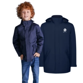 Roly parka jas | Gemaakt van gerecycled polyester 400g/m² | Voor kinderen | Hoge kraag met opvouwbare capuchon