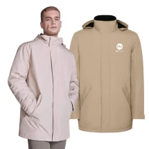 Roly parka jacket | Woven of recycled polyester 400g/m² | For men | High collar with folding hood