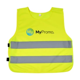Sicherheitsweste | Polyester | XXS - Für Kinder von 3 bis 6 Jahren | Große Druckfläche auf der Rückseite