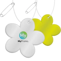 Flower-shaped hanger | PVC | Reflective neon | With white string and safety needle | Lightweight