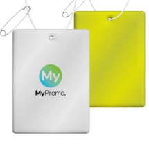Rectangular hanger | PVC | Reflective large neon | With white string and safety needle | Lightweight