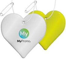 Heart-shaped hanger | PVC | Reflective neon | With white string and safety needle | Lightweight