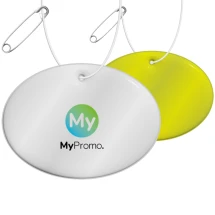 Ronde hanger | PVC | Groot reflecterend neon | Met wit touwtje en veiligheidsspeld | Lichtgewicht