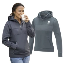 Sweat à capuche anorak  femme | 85 % polyester et 15 % Sorona | Fermeture zipée