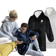 Couverture à capuche | Polyester | Sherpa blanc à l'intérieur | Confort maximal