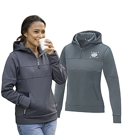 Sweat à capuche anorak  femme | 85 % polyester et 15 % Sorona | Fermeture zipée