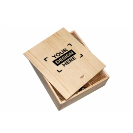 Coffret à vin | Bois | 34 x 29.7 x 9.5cm | Couvercle coulissant | 3 compartiments | Fabriqué en Europe