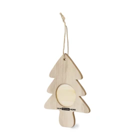 Weihnachtsornament mit Fotorahmen | Weiches Holz | 4x4 cm | 3 Designs