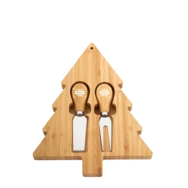 Christmas cheese knife set | Bamboo | Tree shaped cutting board