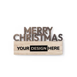 Imán Feliz Navidad | Madera | 6.1 x 4.3 x cm | Hecho en Europa