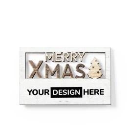 Frohe Weihnachten Magnet | Holz | 6 x 3.8 x cm | Zweifarbig | Made in Europe