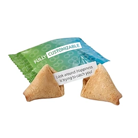 Fortune cookie in printed foil