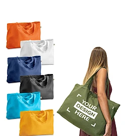 Shopper | Cotone, cotone riciclato e poliestere riciclato 280 g/m² | 50x37x12 cm | Manici da 62 cm
