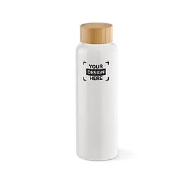 Borraccia | Vetro borosilicato | 510 ml | Tappo in bambù | Stampa full colour possibile