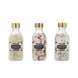 Set de sels de bain | Verre | 200ml | Parfums roses, lavande et camomille | Fabriqué aux Pays-Bas