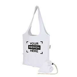 Opvouwbare tote bag | GRS gerecycled katoen en RPET 140 g/m² | 38x42 cm | 30 cm schouderhengsels | 7 L