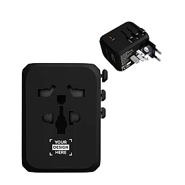 Universele reisadapter | PET kunststof | 33W snelladen | Dubbele USB & Type-C | Geschikt voor 150 landen | Reisdoos