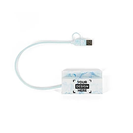 Hub USB avec support pour smartphone | PET recyclé | USB-C 60 W | Connecte jusqu’à 3 appareils