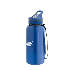 Sportfles | PETG | 1230 ml | Intern rietje | Dop met drinktuit en draaggreep